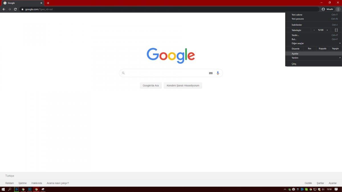 chrome başlangıç sayfası değiştirme