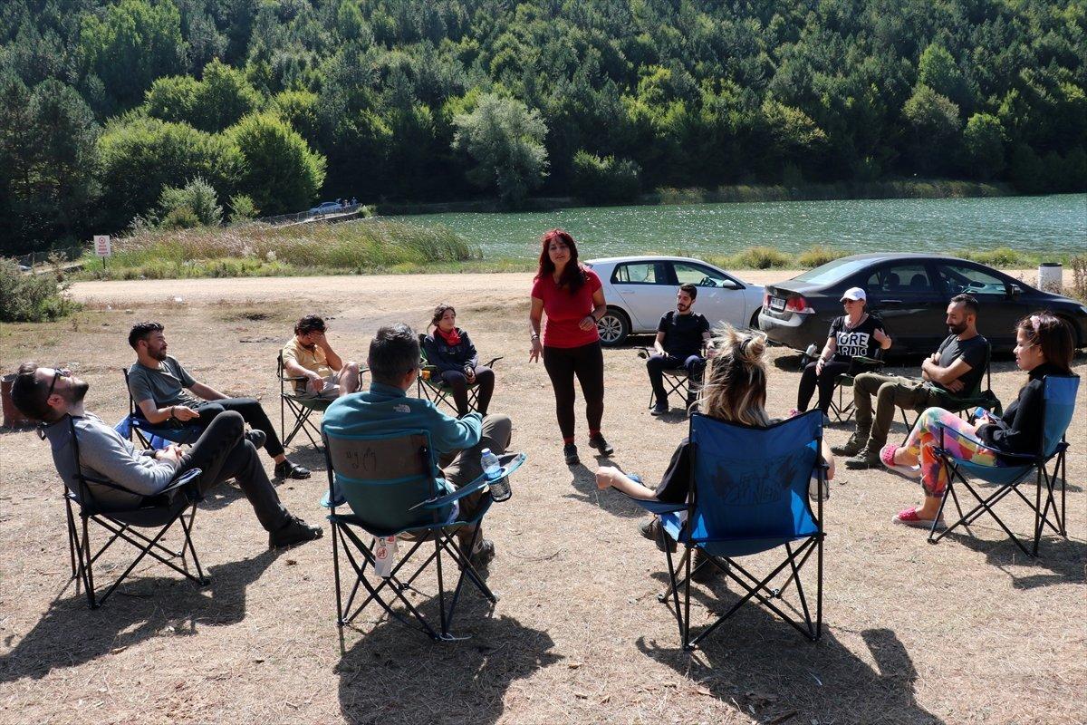 Düzce'de sosyal mesafeli doğa kampı