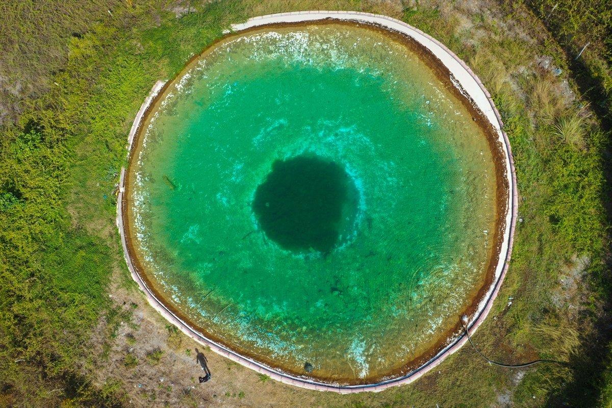 Amanos Dağları'nın nazar boncuğu görünümlü yangın göleti