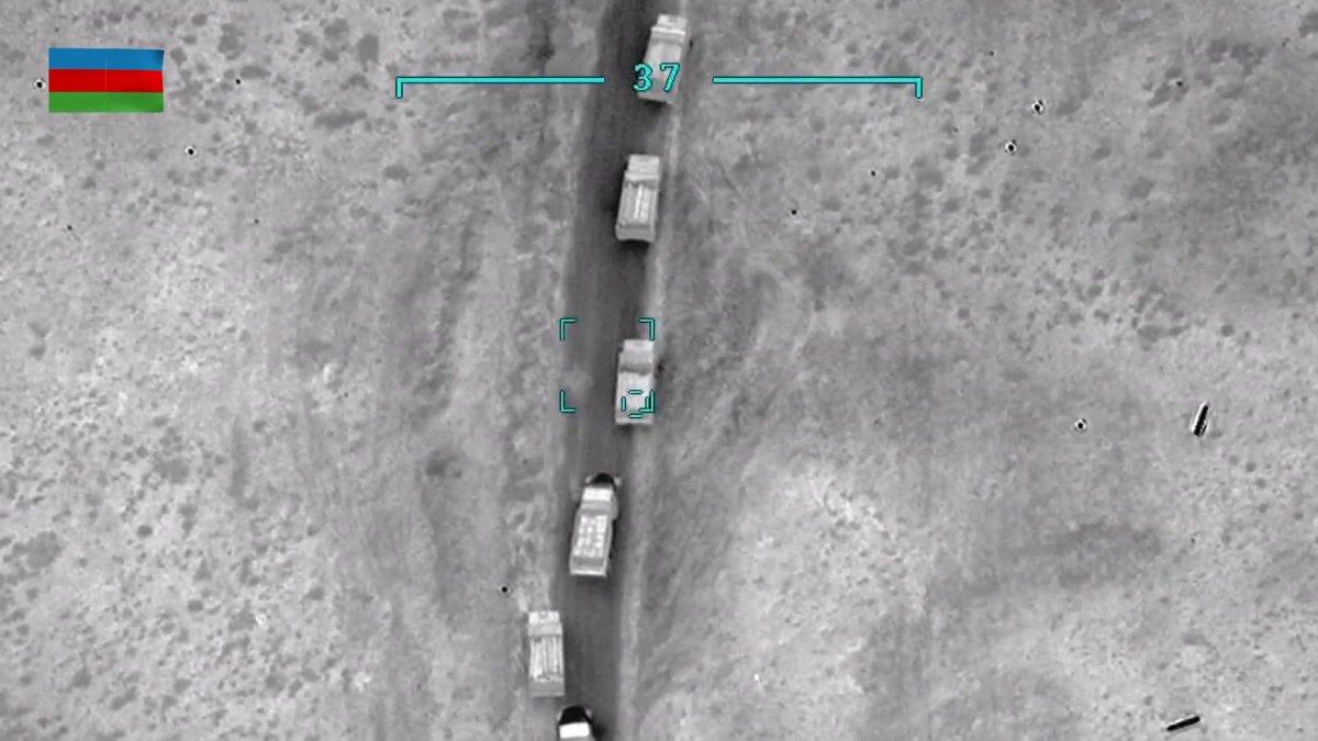 Azerbaycan ordusu Ermenistan konvoyunu yerle bir etti