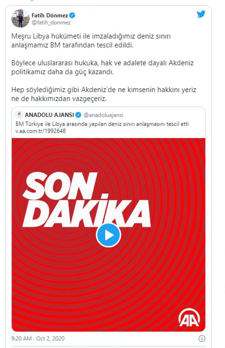 Bakan Fatih Dönmez'in mesajı