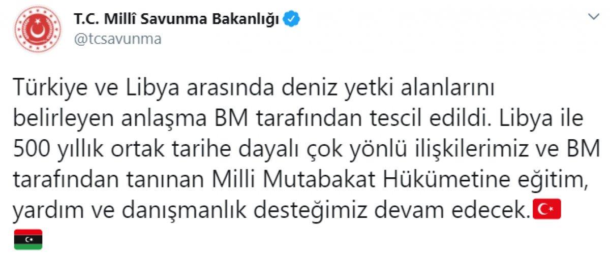 MSB'den Libya Milli Mutabakat Hükümeti'ne destek vurgusu
