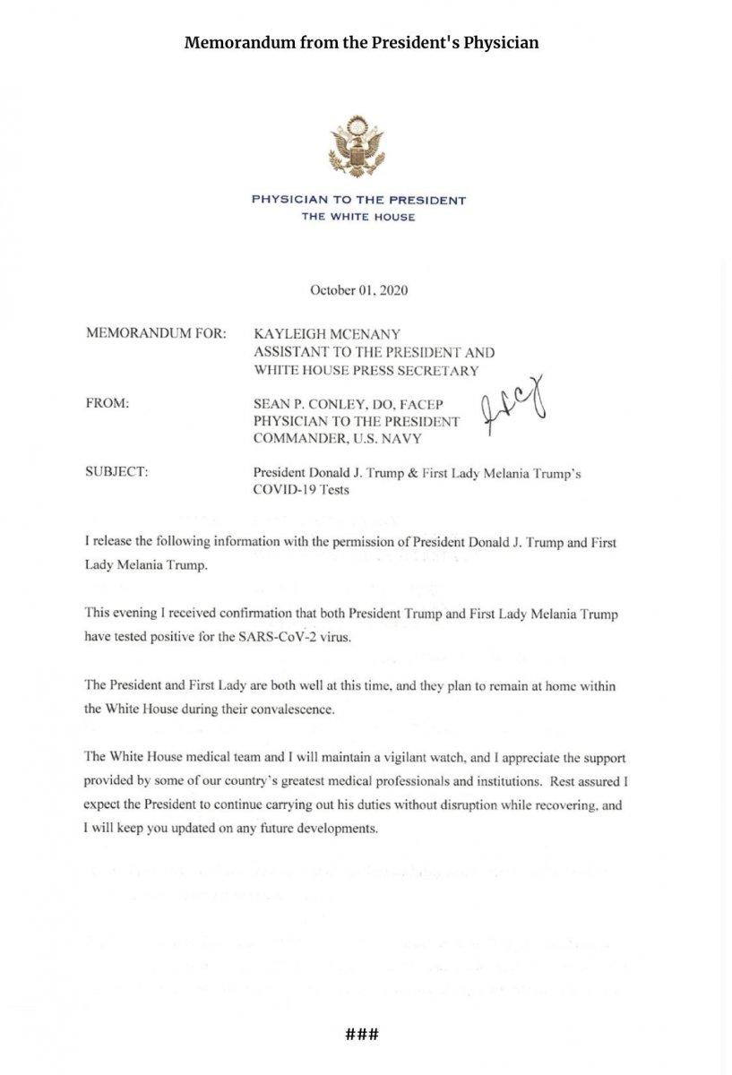 Donald Trump'ın doktoru: Trump başkanlık görevini sürdürebilecek