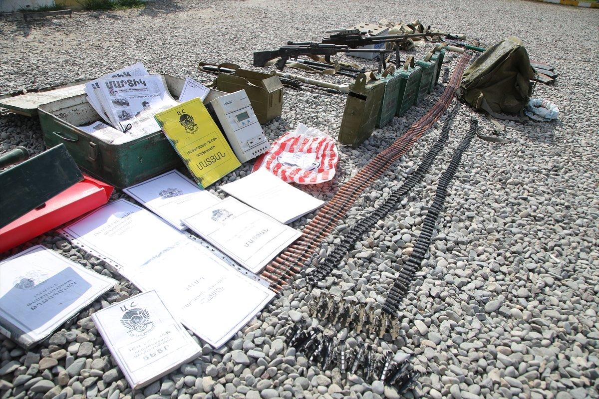 Ermenistan ordusundan ele geçirilen silah, mühimmat ve araçlar