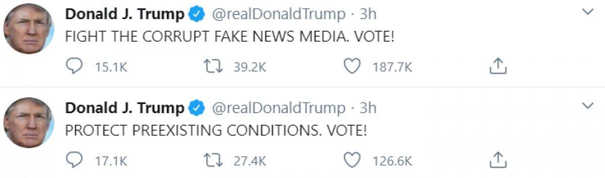 ABD Başkanı Donald Trump, peş peşe tweet'ler attı