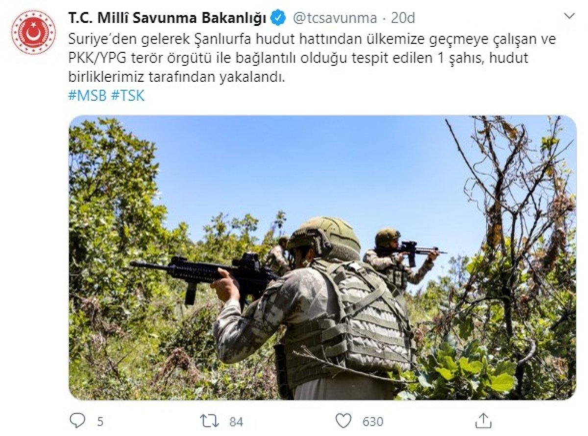 Terör örgütü bağlantılı 1 kişi, Türkiye'ye geçmeye çalışırken yakalandı