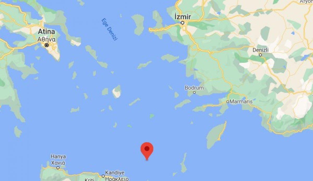 Ege Denizi'nde 4.8 büyüklüğünde deprem meydana geldi