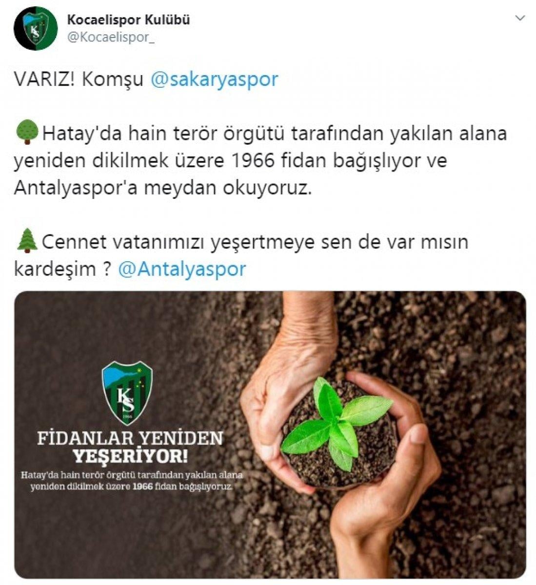 Spor kulüplerinden Hatay'a fidan desteği