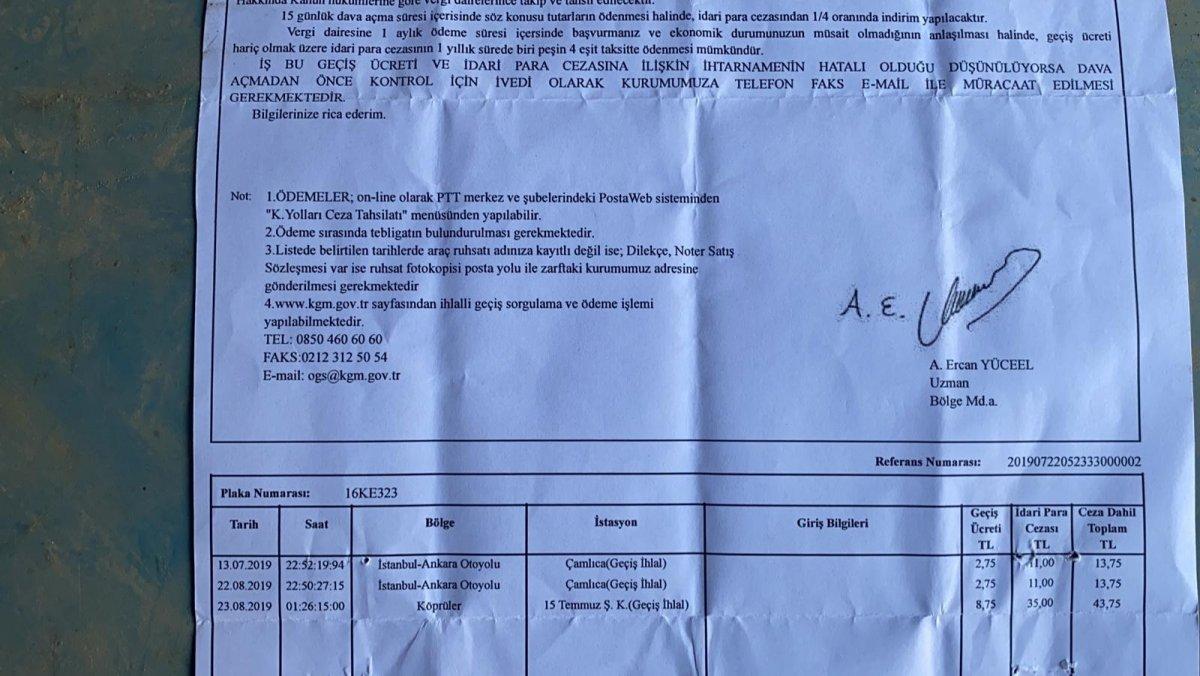 Bursa'da 12 yıl önce ölen adama trafik cezası geldi