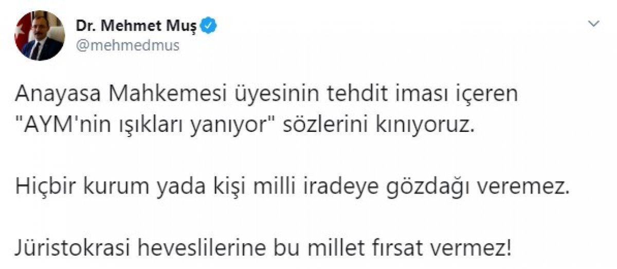 İçişleri Bakanlığı, AYM üyesi Engin Yıldırım'ın yaptığı paylaşıma tepki gösterdi