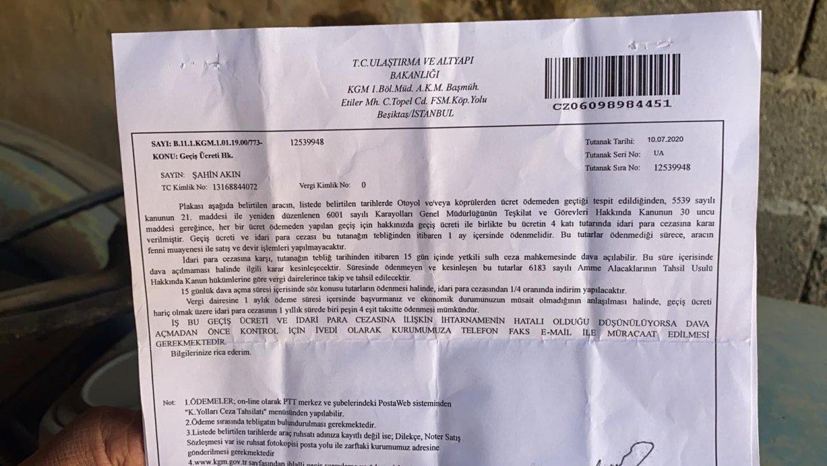 Bursa'da 12 yıl önce ölen adama trafik cezası geldi