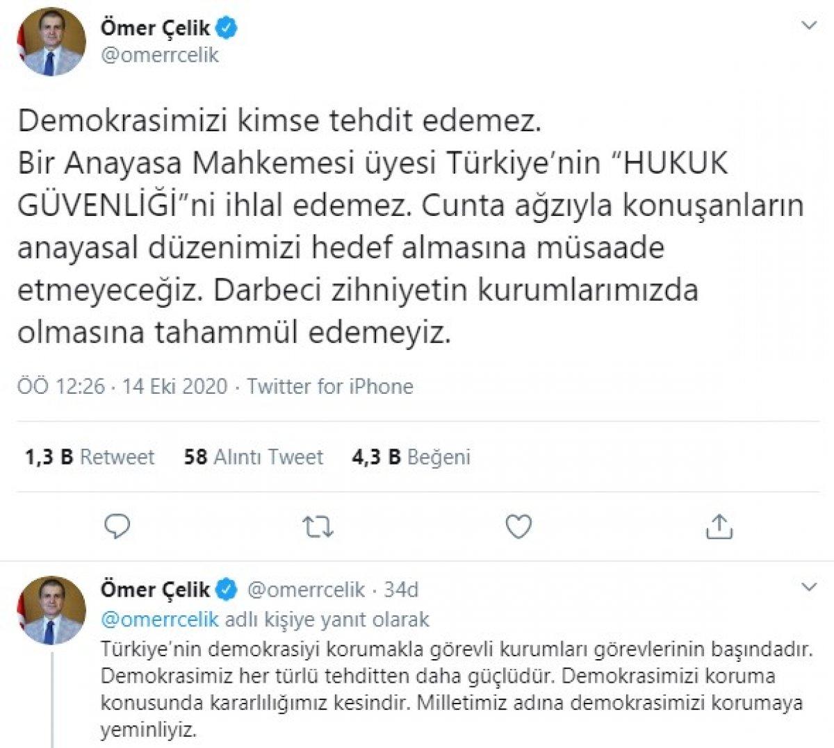 Ömer Çelik: Demokrasimizi kimse tehdit edemez