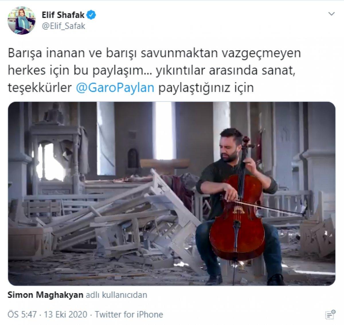 Türk yazar Elif Şafak, işgalci Ermenistan'a destek verdi