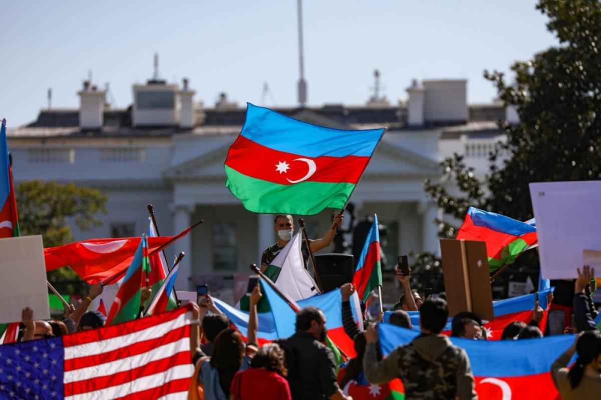 Beyaz Saray önünde Azerbaycan'a destek mitingi