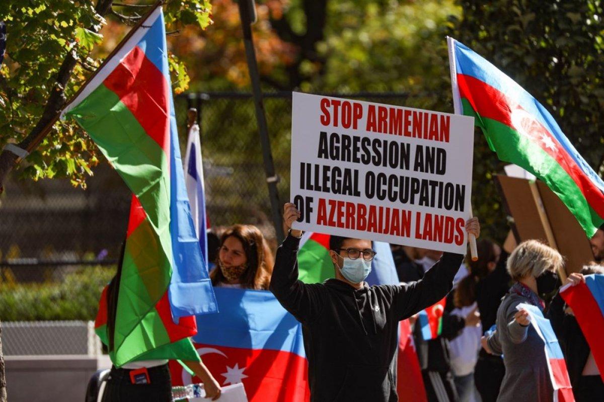 Beyaz Saray önünde Azerbaycan'a destek mitingi