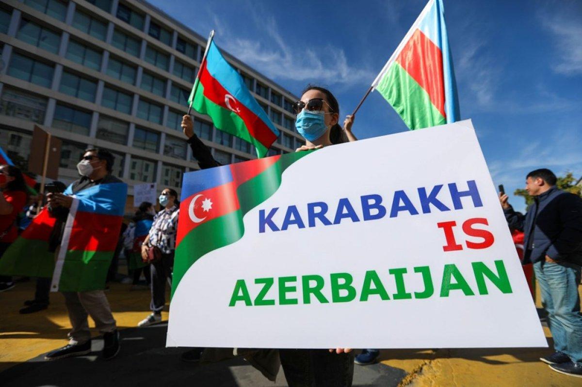 Beyaz Saray önünde Azerbaycan'a destek mitingi