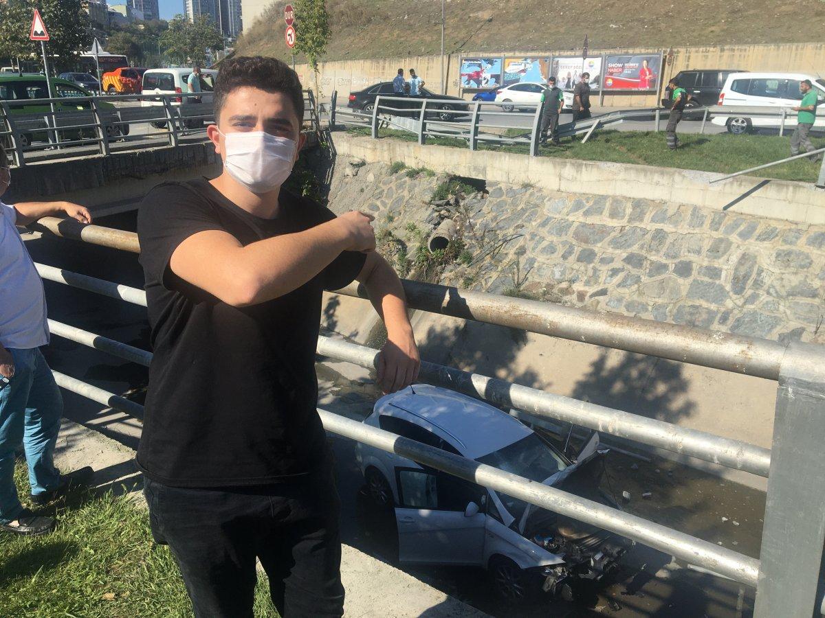 Su kanalına uçtuğu kazayı gülerek anlattı