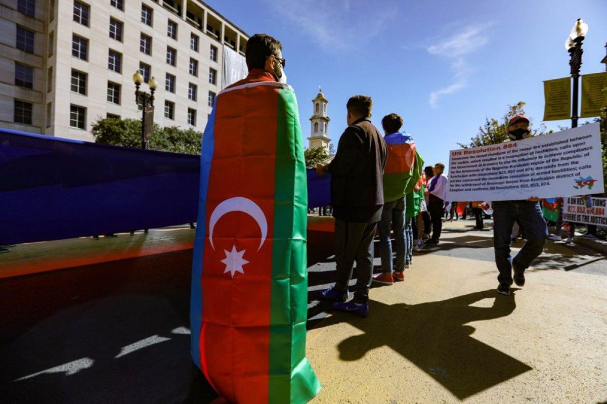 Beyaz Saray önünde Azerbaycan'a destek mitingi