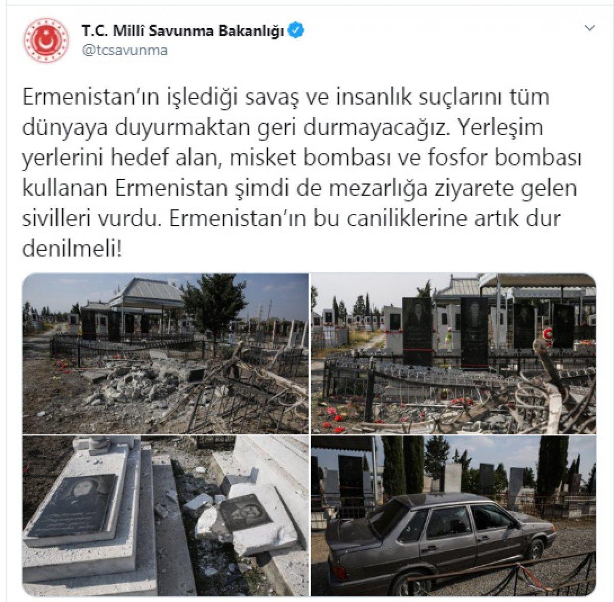 MSB: Ermenistan’ın bu caniliklerine artık dur denilmeli