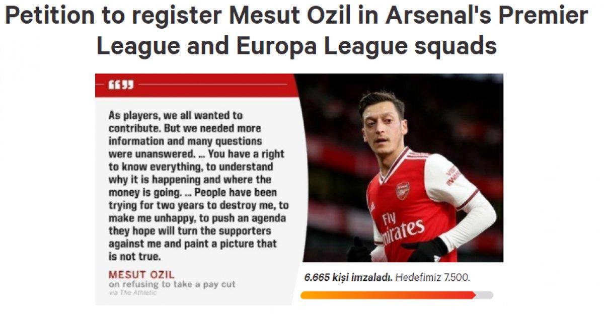 Arsenal taraftarı Mesut Özil için imza kampanyası başlattı