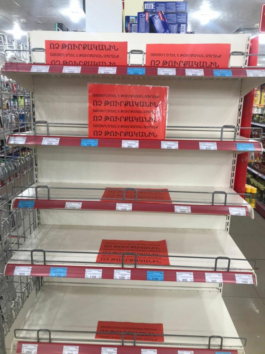 Ermenistan'da Türk malları, market raflarından kaldırıldı