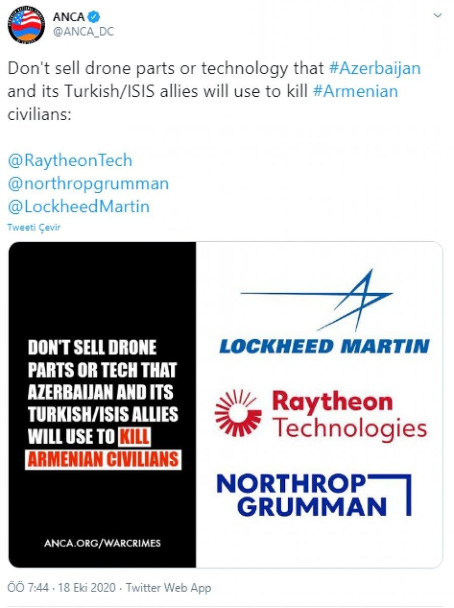 ABD Ermeni Milli Komitesi, Türkiye'ye DEAŞ ile işbirliği iftirası attı