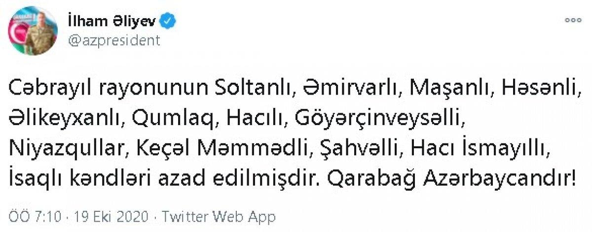 Azerbaycan, 13 köyü daha Ermenistan işgalinden kurtardı