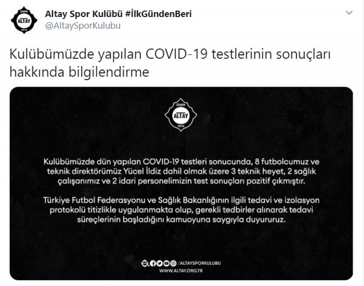 Altay'da Yücel İldiz ve 8 futbolcu koronavirüse yakalandı