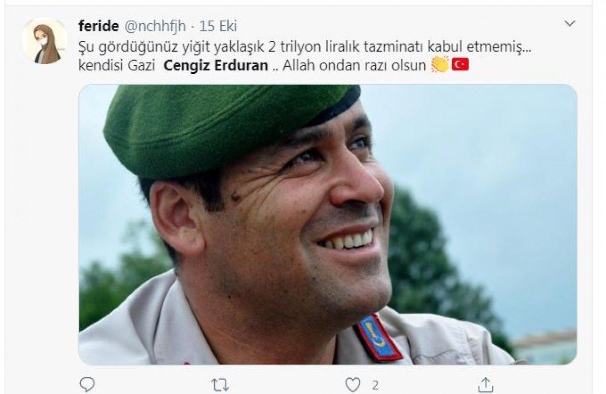 Milyonluk tazminatı reddeden gazi Cengiz Erduran'ın kirada oturduğu ortaya çıktı