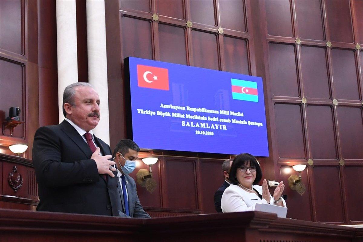 TBMM Başkanı Mustafa Şentop, Azerbaycan Milli Meclisi'ne hitap etti