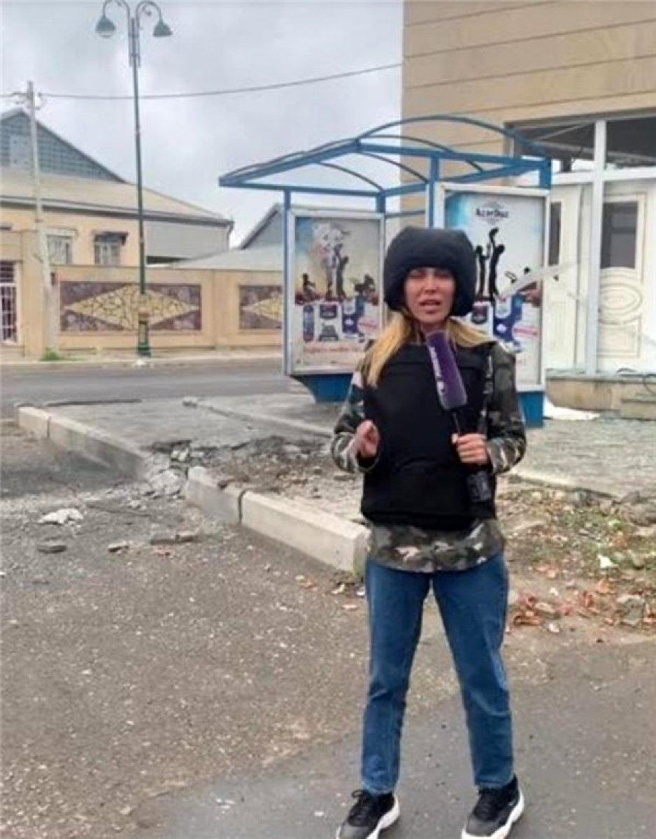 Doğuş'un eşi Hidayetqiz, gazeteci olarak cepheye gitti