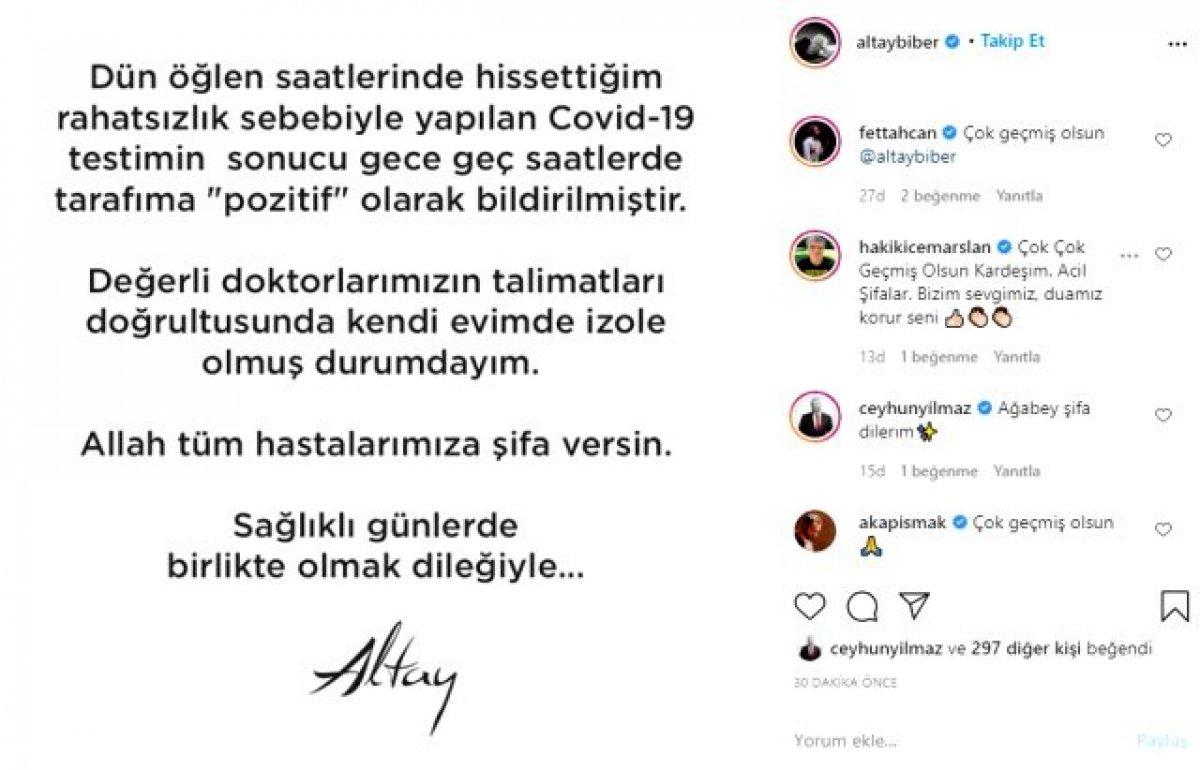 Şarkıcı Altay, koronavirüse yakalandı