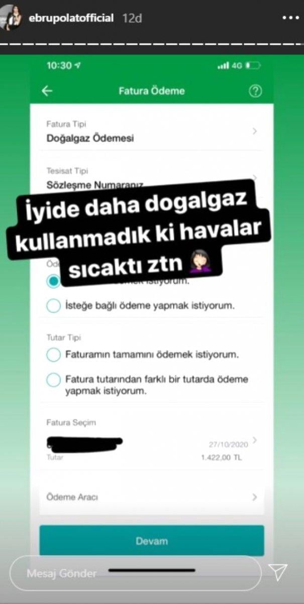 Ebru Polat, villasına gelen faturaları paylaştı