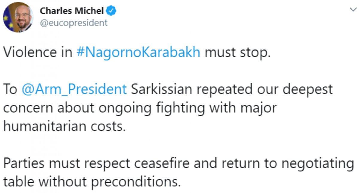 AB Konseyi Başkanı Michel, Ermenistan Cumhurbaşkanı Sarkisyan ile görüştü