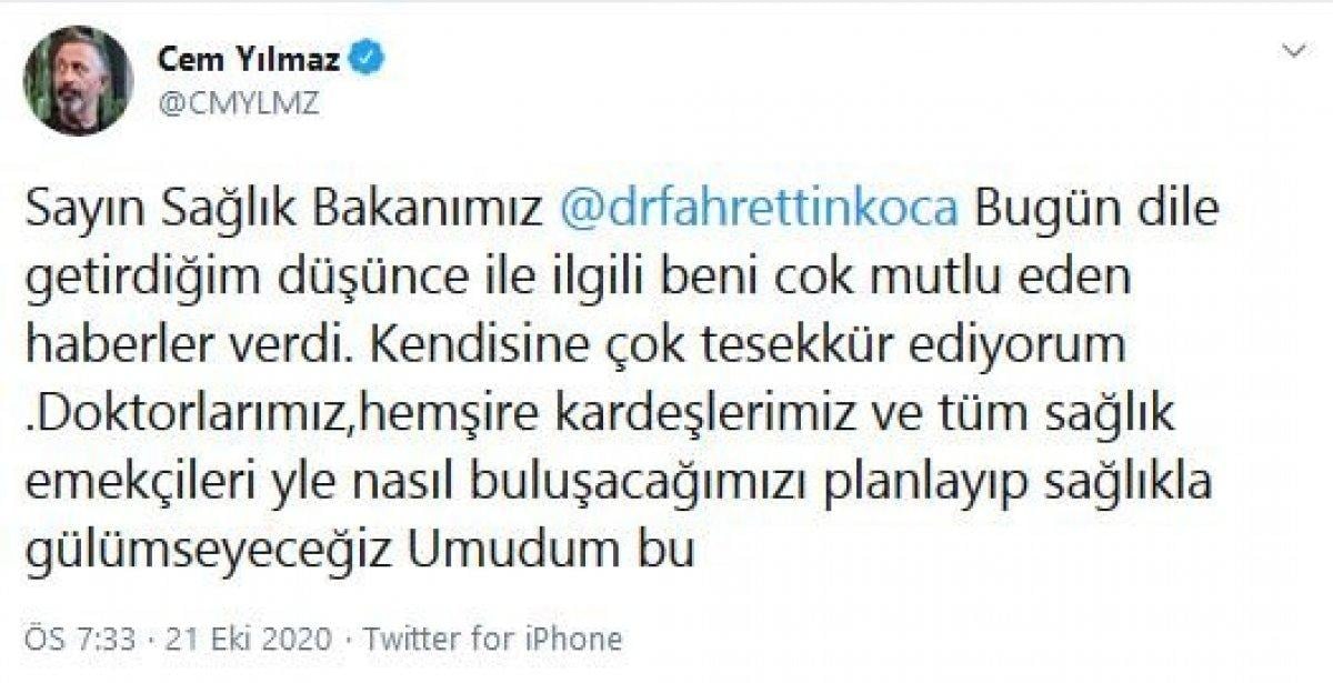 Cem Yılmaz, Sağlık Bakanı Fahrettin Koca ile anlaştı