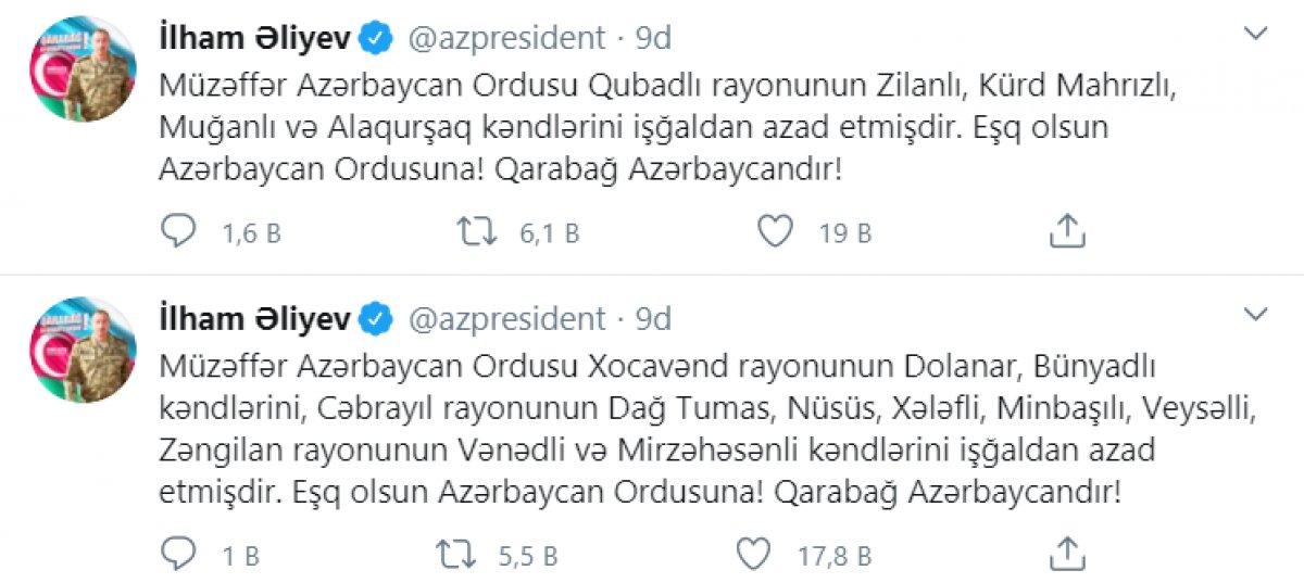 Azerbaycan ordusu, 13 köyü daha işgalden kurtardı