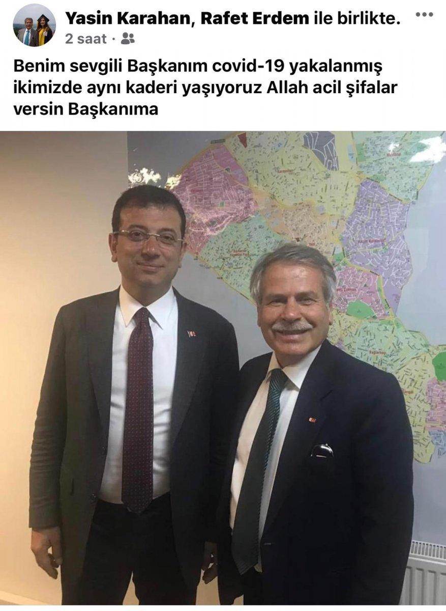 Ekrem İmamoğlu'nun danışmanı Yasin Karahan da koronavirüse yakalandı