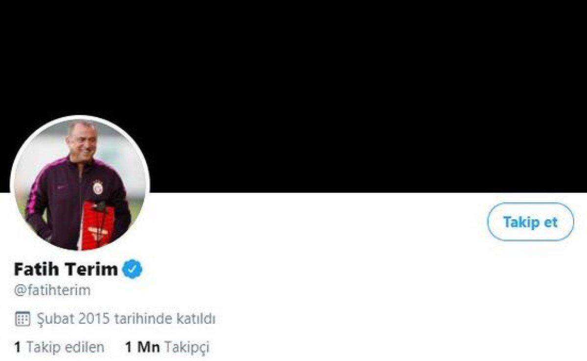 Fatih Terim Twitter'da 1 milyon takipçiye ulaştı