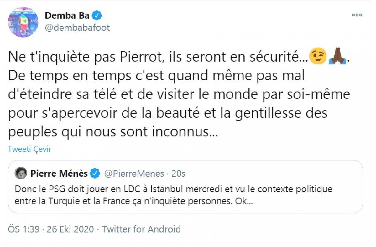 Demba Ba'dan Fransız gazeteciye: Güvende olacaklar
