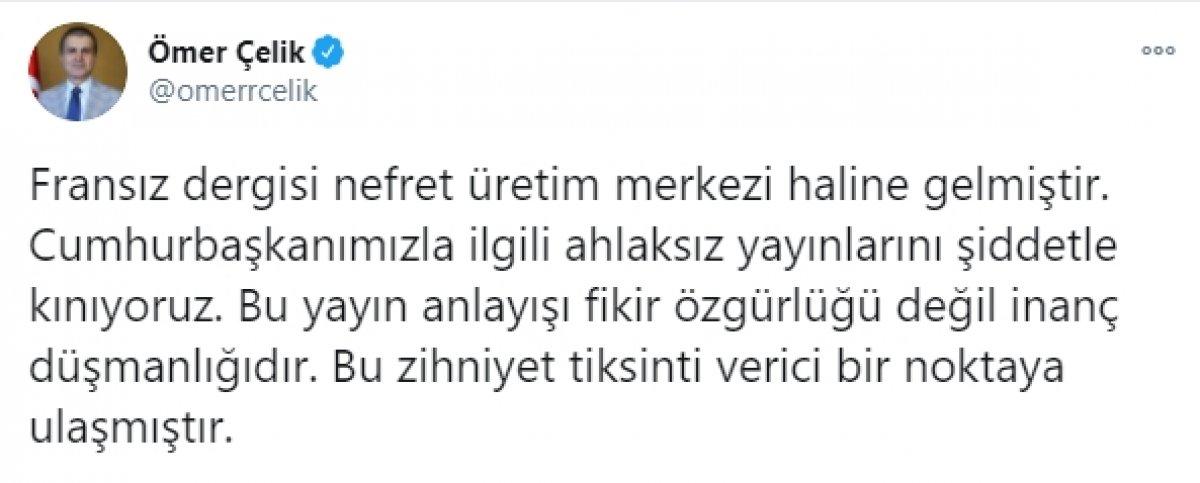 Türkiye'den Charlie Hebdo'nun küstah karikatürüne tepki yağıyor