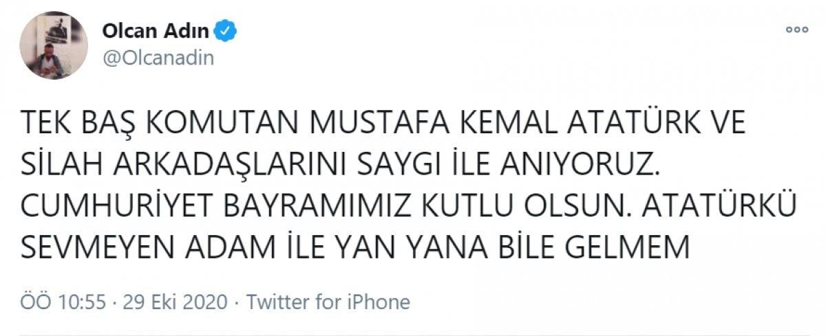 Olcan Adın'dan 29 Ekim paylaşımı