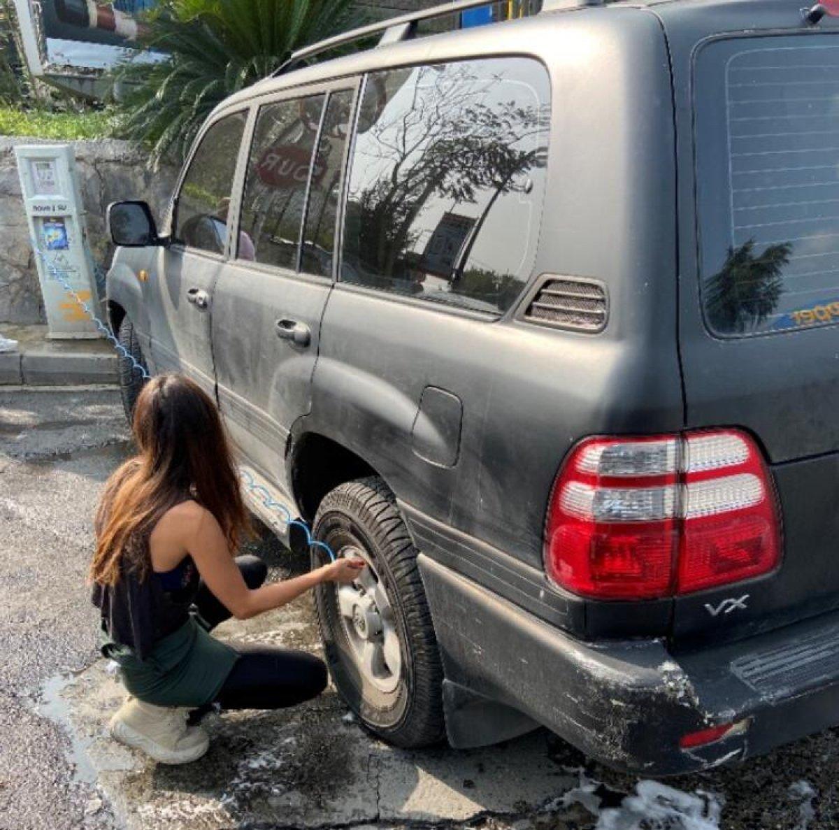 Bestemsu Özdemir, lastik şişirdi