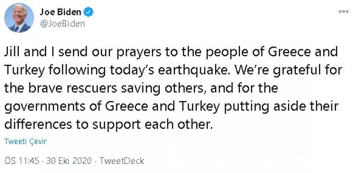 Joe Biden'dan Türkiye ve Yunanistan'a geçmiş olsun mesajı