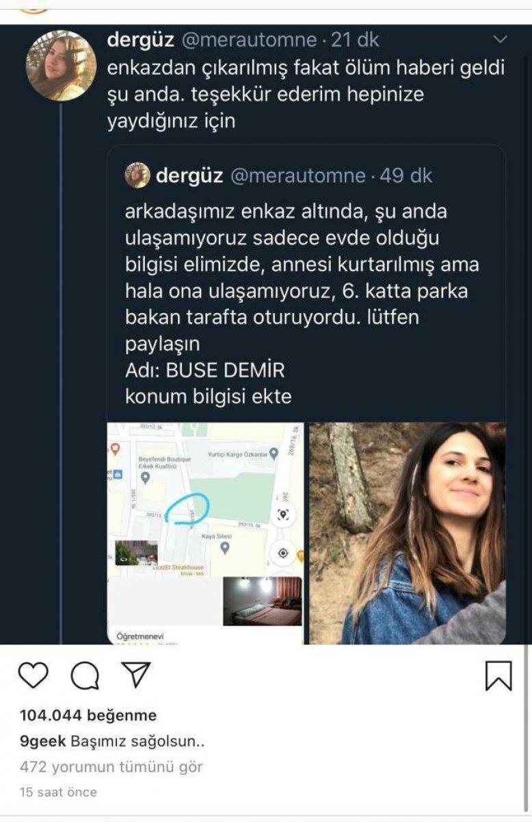İzmir’deki depremde hayatını kaybeden Buse Demir, toprağa verildi