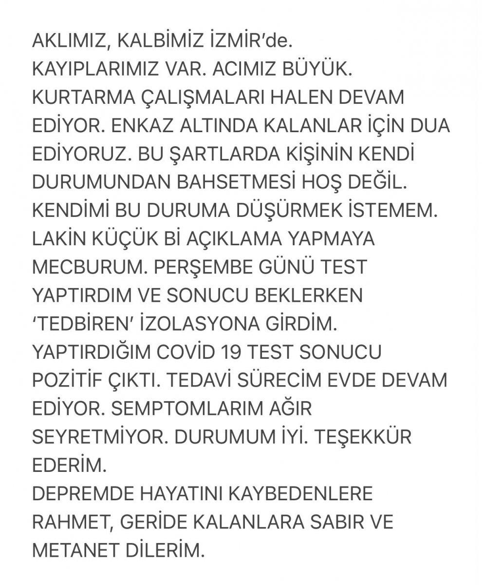 İsmail Küçükkaya, koronavirüse yakalandı