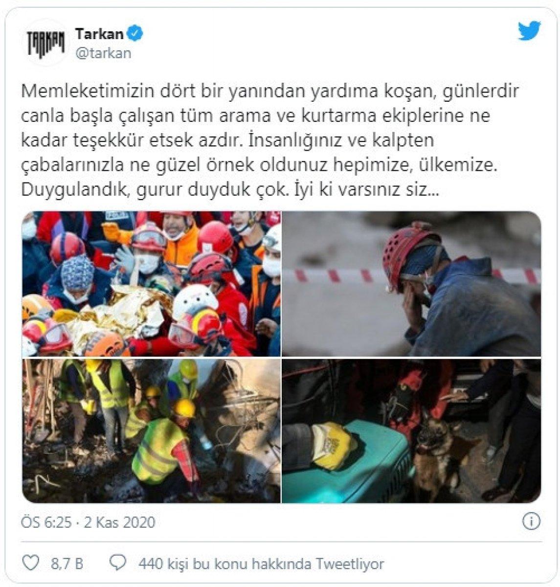 Tarkan: İyi ki varsınız kahraman kurtarıcılarımız