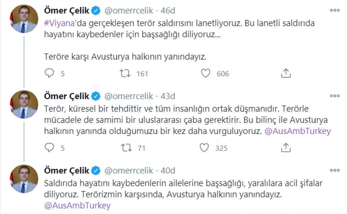 Viyana'daki terör saldırısına kınama mesajları yayınlandı