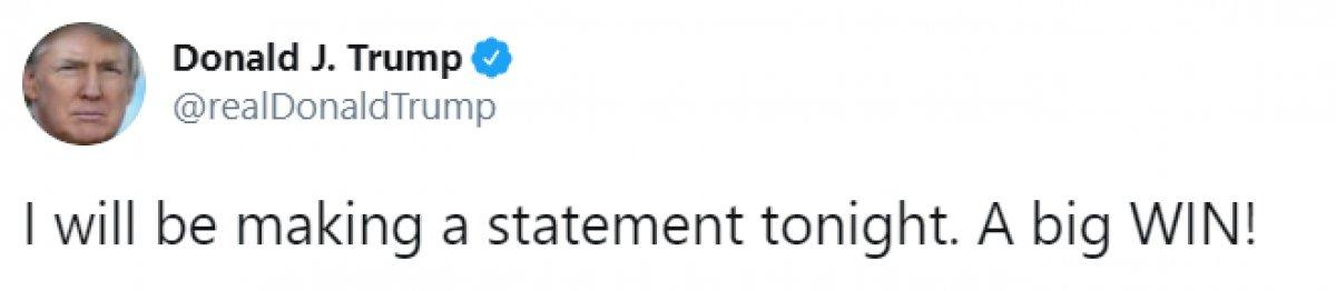 Donald Trump: Büyük zaferi açıklayacağım