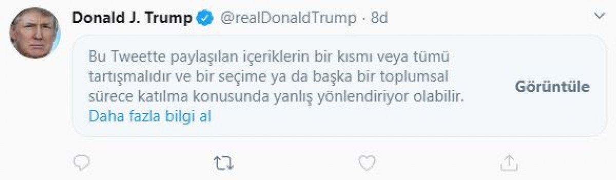 Donald Trump'ın paylaşımına Twitter kısıtlama getirdi