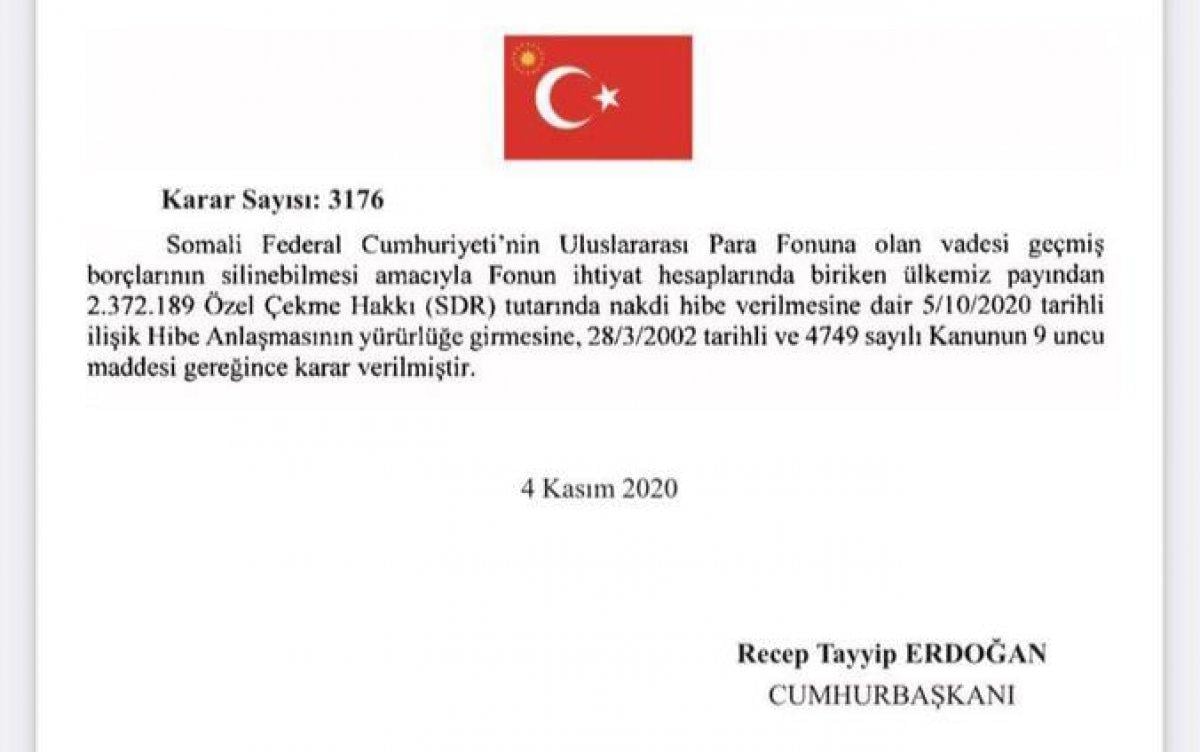 Türkiye, Somali'nin IMF'ye olan borcunu sildirdi